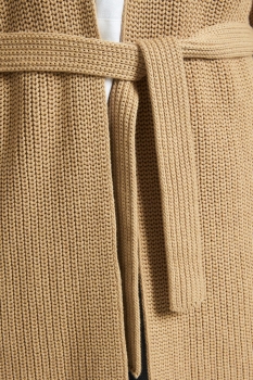 Lange Strickjacke - natural melange